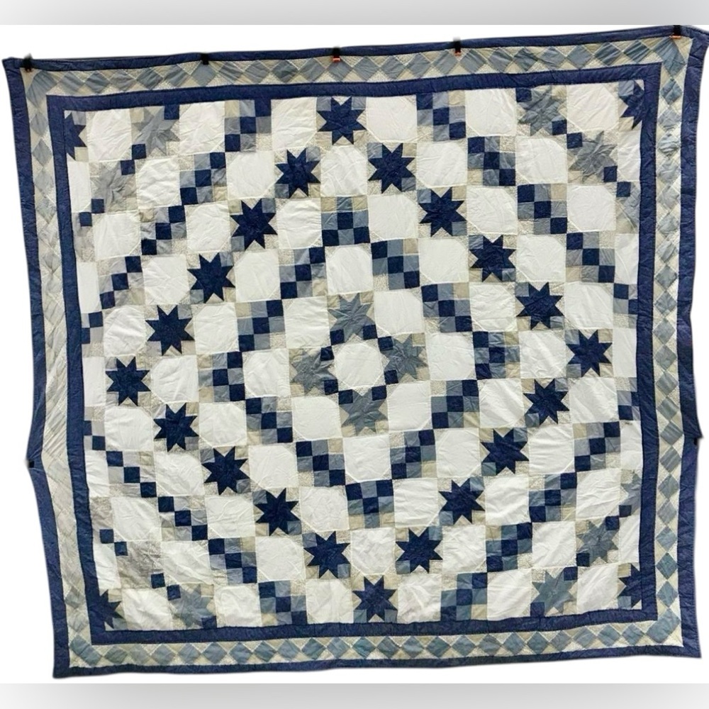 Vintage Handmade Patchwork Quilt 94” x 85”